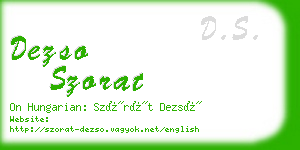 dezso szorat business card